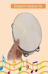 Drum 6 inches Tambourine Bell Party Favour Hand Held Birch Metal Jingles Kids School Musical Toy KTV Party Percussion Toy sxjun276782880