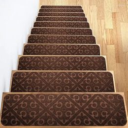 Carpets 15Pcs Self Adhesive Nti-Slip Stair Carpet Mat Safety Protection Staircase Rug For Kids Quiet Indoor Floor Mats