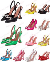 Amina Muaddi Shoe Gilda silver leather Sandals crystalencrusted strap spool Heels skyhigh heel for women summer luxury designers1123260