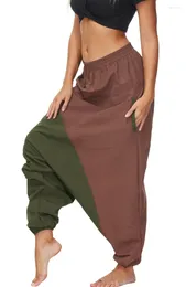 Active Pants Womens Elastic Waist Loose Gypsy Yoga Harem Drop Bottom Fit Baggy Hippie Boho Casual Beach