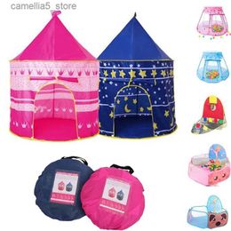 Toy Tents Portable Baby Tents Castle Kids Play House Camping Toys Tipi Prince Folding Tent Birthday Christmas Outdoor Gifts Room Decor Q240528