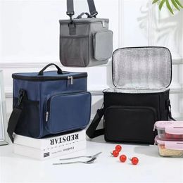 1Pcs Portable Lunch Bag Food Thermal Box Durable Waterproof Office Cooler Lunchbox With Adjustable Shoulder Strap Insulated Case 240517