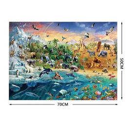 Puzzles 70*50cm Adult Puzzle 1000 Pieces Paper Jigs Puzzles Animal World Famous Paintings Series Learning Education Craft Toys Gifts