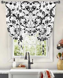 Curtain Modern Pattern Abstract Window For Living Room Home Decor Blinds Drapes Kitchen Tie-up Short Curtains