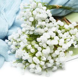 Decorative Flowers White Babys Breath Artificial Gypsophila Plastic For Home DIY Wed Party Decoration Fake Flower