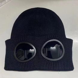 Two Lens Glasses Goggles Beanies Men Knitted Hats Skull Caps Outdoor Women Uniesex Winter Beanie Black Bonnet Gorros 256K