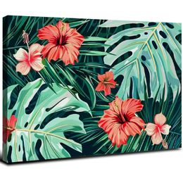 Stampa per immagini in tela di tela di palme della giungla botanica
