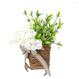 Decorative Flowers Cream Hydrangea Hangers Wreath Artificial Flower Summer Wildflower Door