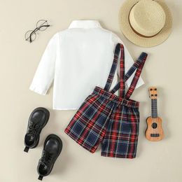 Clothing Sets Dress Outfit For Girls Toddler Boys Long Sleeve T Shirt Tops And Shorts Bow Tie 3PCS Child Kids Gentleman Set Outfits Ropa