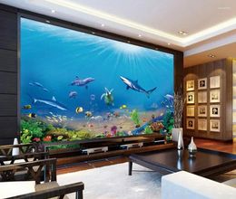 Wallpapers Custom 3d Mural Wallpaper Ocean World TV Backdrop Bedroom Po Wall Paper