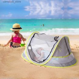 Toy Tents Portable Baby Beach Tent UPF 50+ Sun Shelter Baby Outdoor Travel Bed Tent Infant Pop Up Mosquito Net Toy Tent Crib Netting Q240528