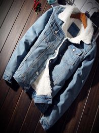 2018 New Winter Men Warm Jacket and Coat Trendy Fleece Denim Jacket Mens Jean Outwear Male Cowboy Big Size 6XL1990460
