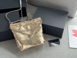 22Bag Top Quality Fashion Pleated Calf Leather Shoulder Bag Large Women's Handbag Garbage Bag Luxury Cross body Bag Designer