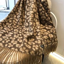 Blankets Cashmere Blanket Shawl Leopard Printing Warm Wool Sofa Throw Bed Cover El Office Nap Comportable Home Decoration