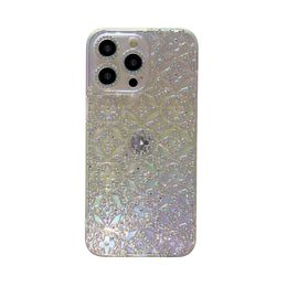 Colourful Bling Diamond Flower Cases For Iphone 15 Plus 14 Pro Max 13 12 11 Iphone15 Luxury Pretty Fine Hole Chromed Plating Rhinestone Fine Hole Soft TPU Phone Cover