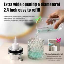 Storage Bottles Glass Soap Dispenser Refillable Foaming Set For Home Bathroom Kitchen With Pumps 200ml 300ml Sizes