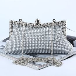 Evening Bags gold Clutch Bag Glitter Bead Designer Elegant Woman Party bags Vintage Fashion Bridal Purse Silver Handbag 230106 2900
