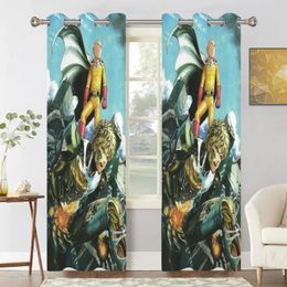 Curtain -Anime-One-Punch-Man Window Curtains For Living Room Bedrooms 2 Pieces Aesthetic Decoration