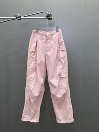 Women's Pants The Autumn Cargo Version Is Very Loose Waist With Drawstring Tie Ultra-thin Fabric In Summer Not Stuffy