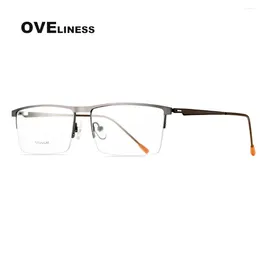 Sunglasses Frames Fashion Men's Eyeglasses Optical Glasses Frame Men Square Myopia Prescription Titanium Alloy Eyewear Spectacles