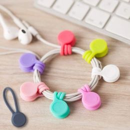 3PCS Cable Organizer Soft Silicone Magnetic Cable Winder Cord Earphone Storage Holder Wire Organizer for Earphone Data Cable