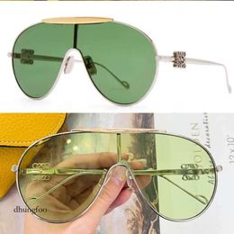 Designer Oval Navigator for Women Fashion Metal Mask Sunglasses Sier Gold Green Lenses 100% UV Resistant Retro Womens Vacation 2bd6
