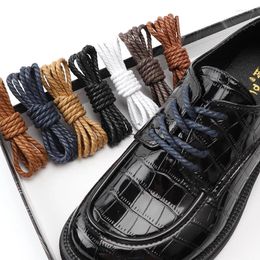 Shoe Parts Leather Shoelaces Waterproof Round Laces Waxed Cotton Shoelace Boots For Shoes 60/80/100/120/140/180cm 1Pair