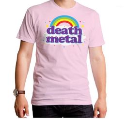 Men039s TShirts Death Metal Rainbow TShirt Unisex Women Aesthetic Kawaii Cute Cotton Pink Graphic Funny Tee Casual Streetwear2160236