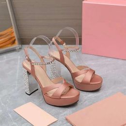 Shoes s Sandals Woman with 12.5CM Platform High Heels 2024 Silk Genuine Leather Sexy Wedding Rhinestone Designer Pumps Sandal Shoe Heel Rhineto b2e ne Deigner Pump