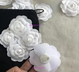 White color camellia DIY Part 8X8CM selfadhesion camellia flower stick on bag or card for C boutique packing9066885