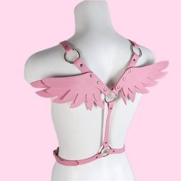 Belts Leather Harness Women Pink Waist Sword Belt Angel Wings Punk Gothic Clothes Rave Outfit Party Jewellery Gifts Kawaii Accessories 269w