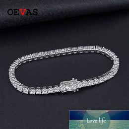 OEVAS 100% 925 Sterling Silver Created Moissanite Gemstone Bangle Charm Wedding Bracelet Fine Jewelry Wholesale Drop Shipping Factory p 222n