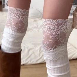 Women Socks Stockings Warm High Over The Knee Lace Up Long Thigh Fashion Ladies Girls JK Boots Accessory