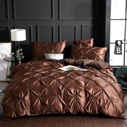 Bedding Sets Satin Silk Set Comfortable Quilt Cover Adult Linens Bed Pillowcase Twin Duvet