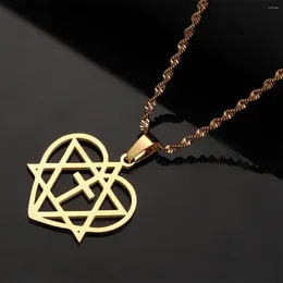 Pendant Necklaces Stainless Steel Star Of David Necklace Cross Megan Jewish Heart Jewellery