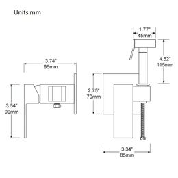 Bidet Spray Gun Kit Black/Chrome Wall Mounted Bathroom Brass Shower Bidet Toilet Sprayer Wash Stain Cold Hot Mixer Valve Body