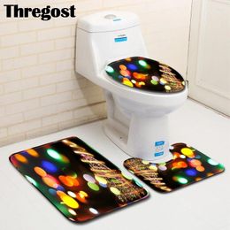 Bath Mats Thregost Warm Bathroom Carpet Memory Foam Set 3pcs Non Slip Shower Mat Water Absorption Toilet Rug Machine Washable