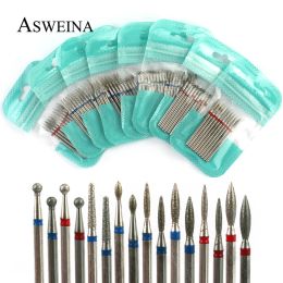 10pcs Diamond Nail Drill Bit Set Milling Cutter Electric Manicure Drills For Pedicure Machine Burr Nail Art Equipment