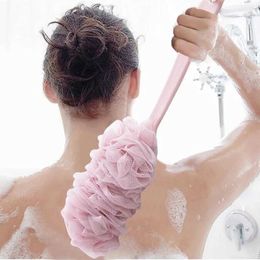 Bath Tools Accessories Long Handle Hanging Soft Mesh Back Body Bath Shower Scrubber Brush Sponge For Bathroom Shower Brush New Arrival z240528