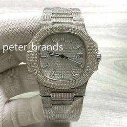 High Quality Men's Watches full Iced Diamond Watch 316 Stainless Steel Shell Watch Diamond Face Watch Automatic Mechanical Wristwa 254K
