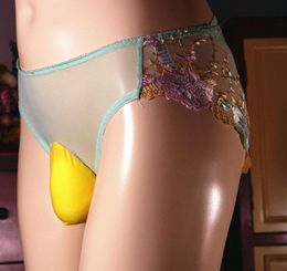 Underpants Mens Gay Sissy Sexy Panties Homme Lingerie See Through Lace Mesh Thongs Bowknot Bandage Jockstraps Male Bikini Briefs U3485107