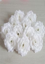 100Pcs Flower Heads Artificial Silk Camellia Rose Fake Peony Flower Head 10cm For Wedding Party Home Decorative Rice W3947305