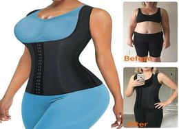 Women039s Shapers Latex Waist Trainer Women Underbust Corset Cincher Vest Shaper Body Shapewear Tummy Control Sport Girdle Slim5526345