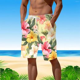 Men's Shorts Male Summer Digital 3D Printed Elasticated Waisted Beach Pants