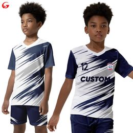 Custom Sublimation Orange Colour Boys Soccer Uniform Sets Breathable Youth Football Jersey Design Shirts For Kids VL193 240528