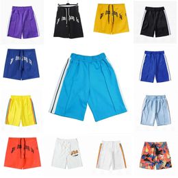designer palmes mens shorts womens designer shorts pants Letter Printing Strip webbing Casual Five-point Angle Clothes Summer Beach Clothing Blue pink