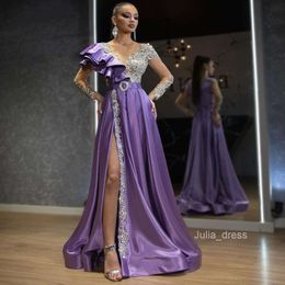 2024 Spring New Womens Dress Dress Womens Color Ding Sa Jin Vestido de Lantejagem Púrpura
