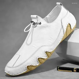 Casual Shoes Mens Summer Men Loafers Leather Moccasins Light Breathable Slip On Driving Flats Boat Designer