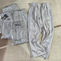 White Stripe Sweatpants Men Women 1 High Quality Embroidered Track Pants 240P