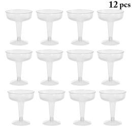 12pcs Party Cups Disposable Plastic Cocktail Drink Glasses Champagne Flutes Wedding Birthday Party Decorations Tableware